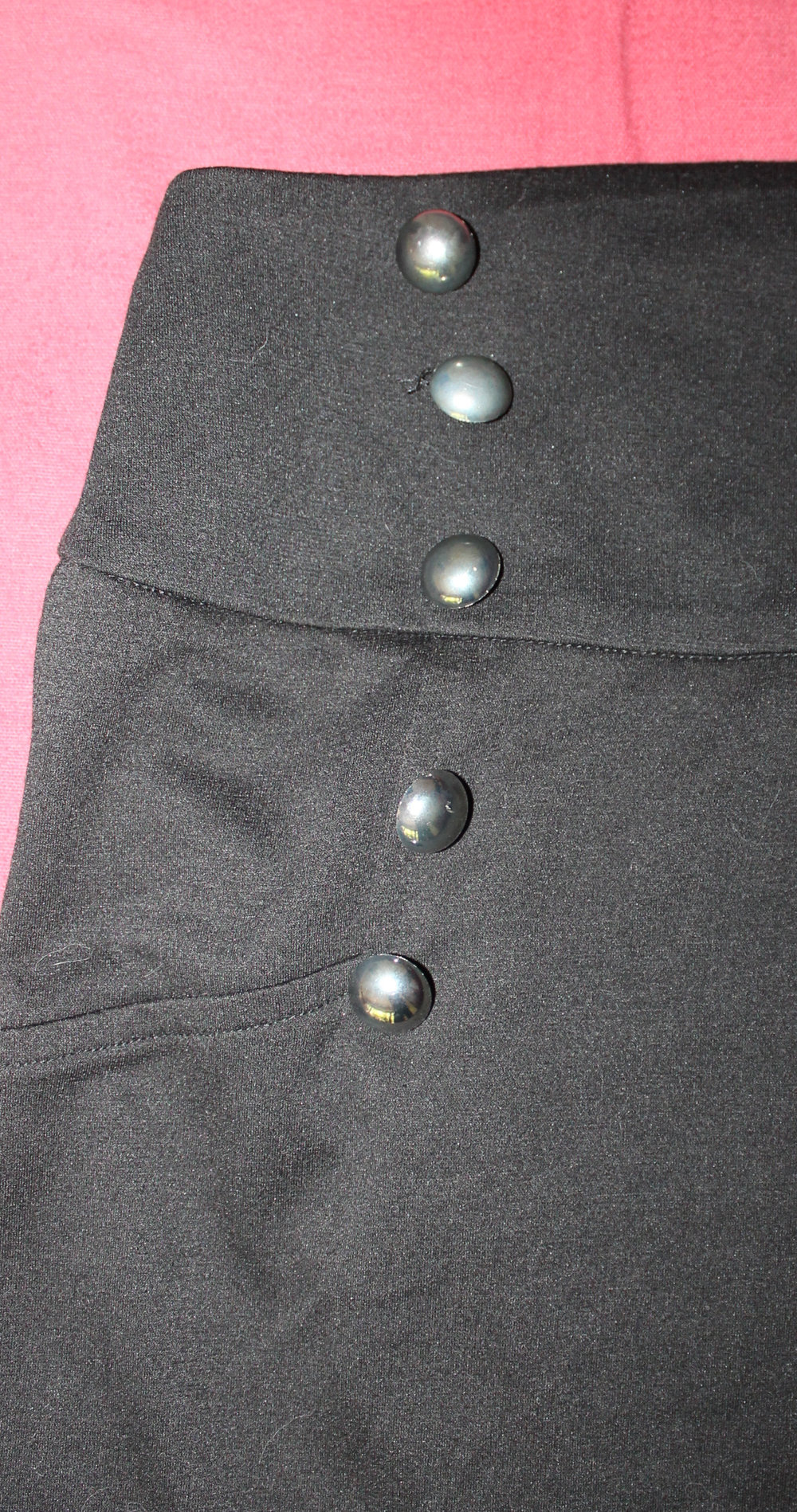 sexy Taillenrock / Matrosenrock mit Knöpfen in schwarz