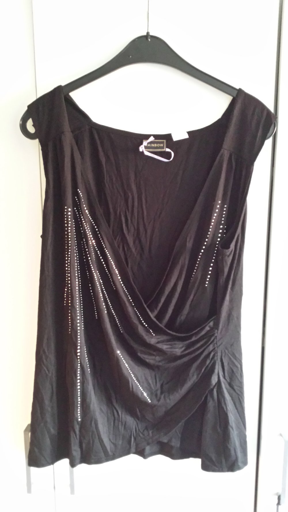 elegantes Top mit Steinen Wasserfall Top