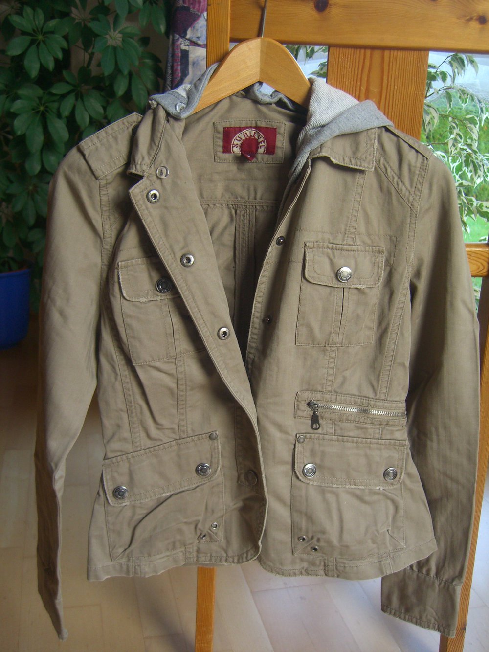 Übergangsjacke, beige/olivengrün