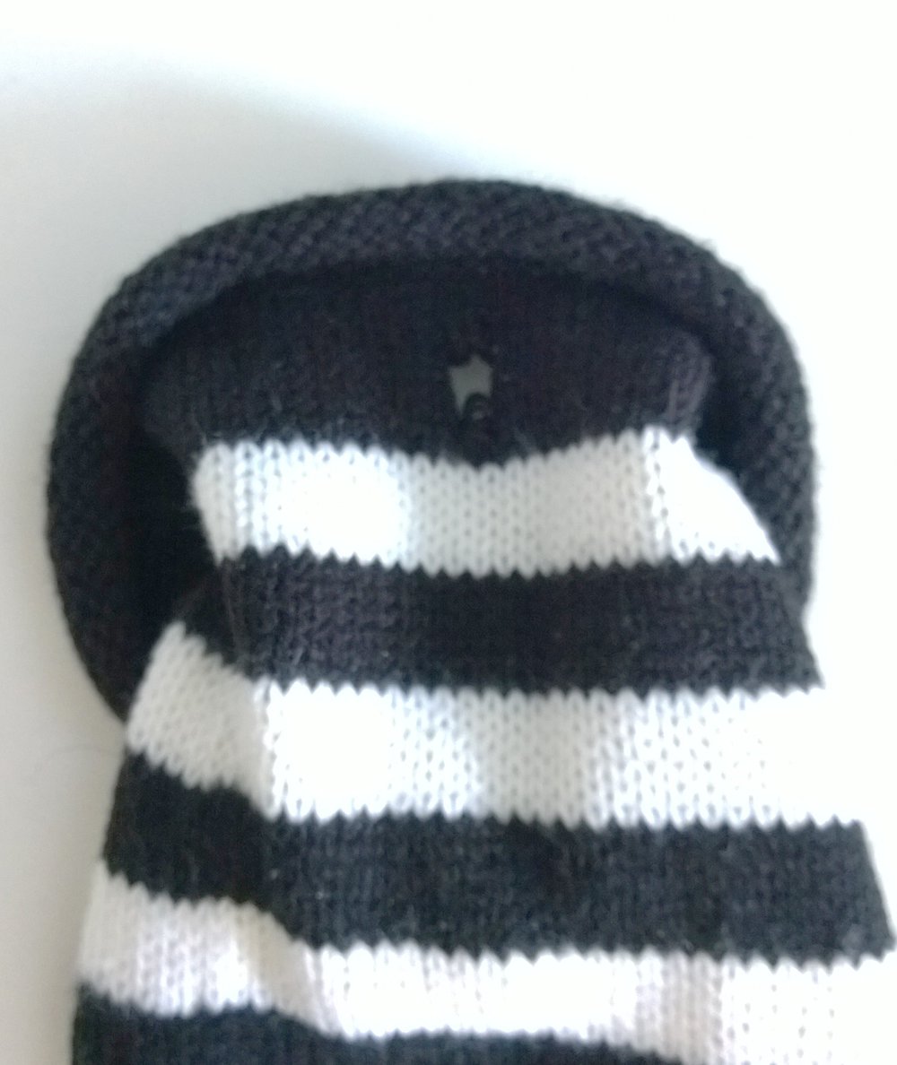 Stulpen, schwarz/weiß gestreift