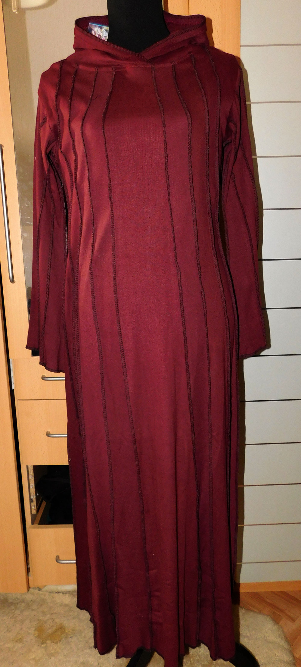 Kleid mit Zipfel Kapuze free size Brust 47cm Indien Hippie Goa Ethno