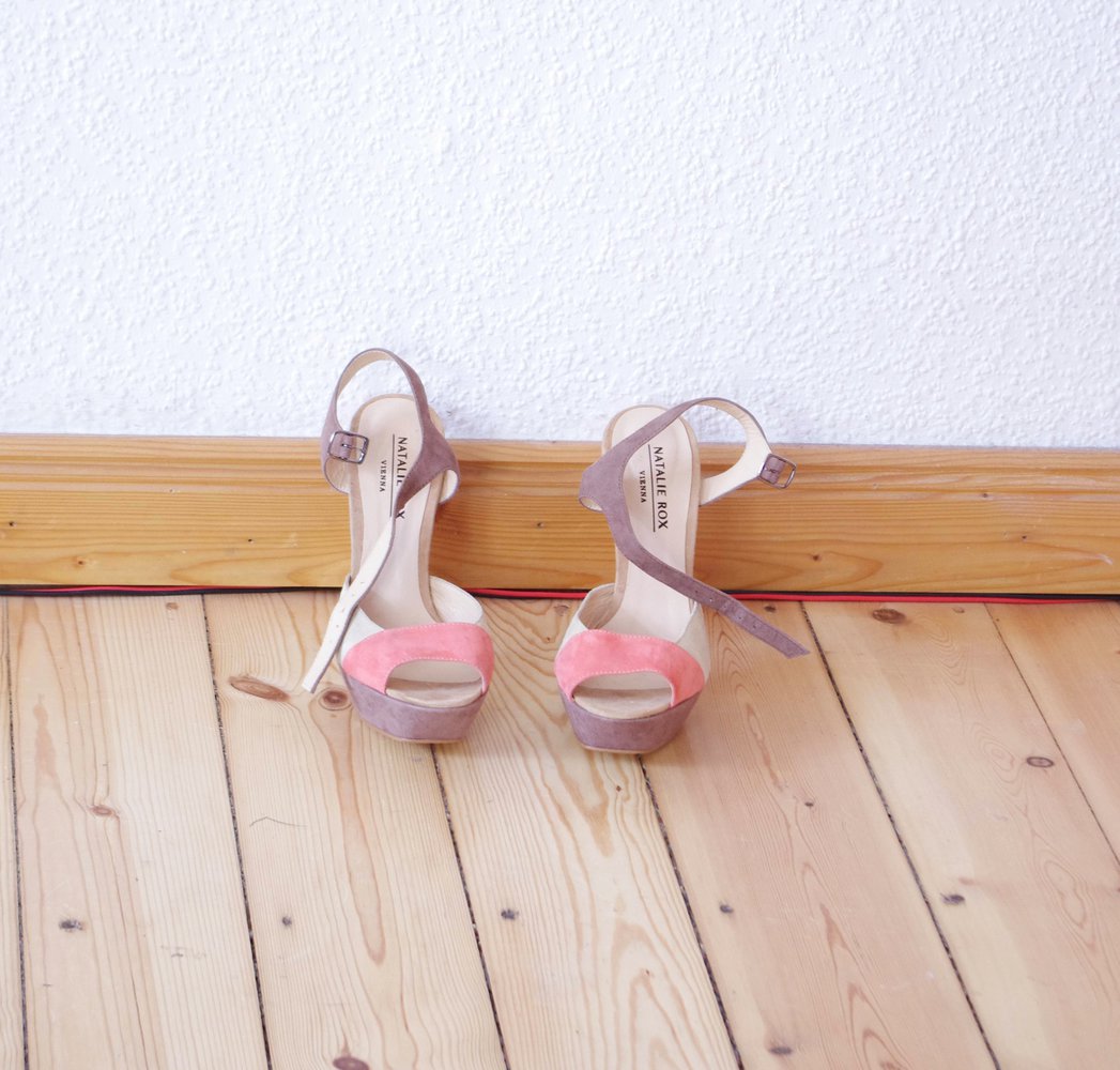 Natalie Rox Vienna Plateau High Heels Gr. 39 Wildleder pastell