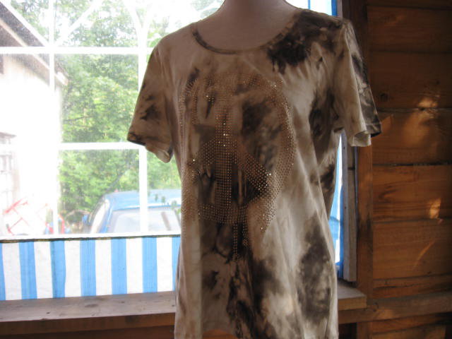 *** Neu ~ Shirt ~ Batik ~ Peace ~ Steinchen ***