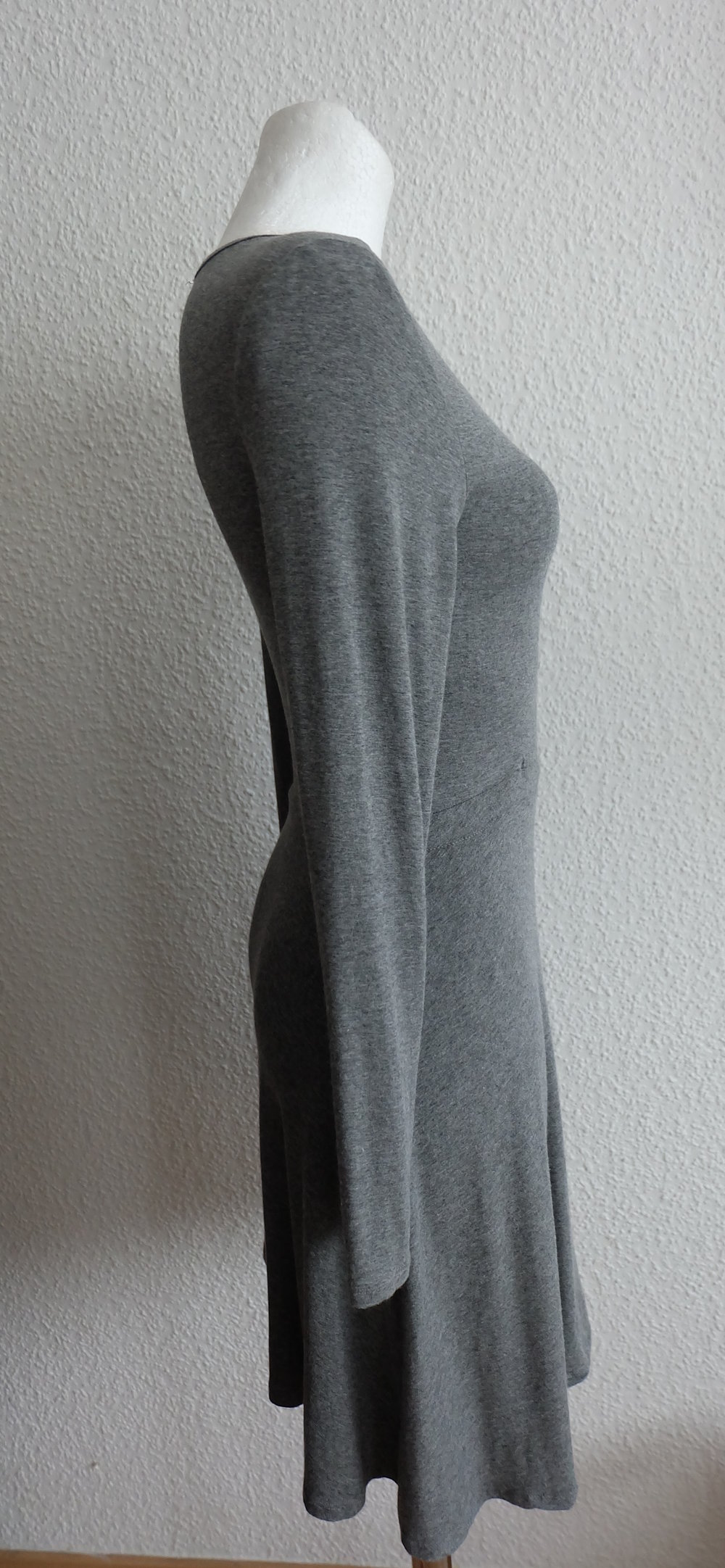 Kleid Prinzess-Line A-Linie Jersey swing elegant V-Ausschnitt, Wickelkleid