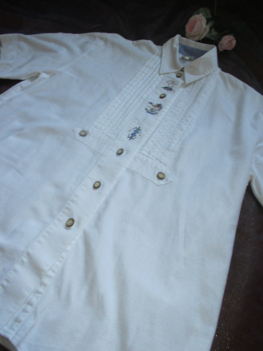 NEU * Original Granny VINTAGE * Nostalgie * Brauchtum * Folklore * Trachten * Volksfest * Oktoberfest * Edelweiss * Blüten * Flower * Stickerei * BLUSE 