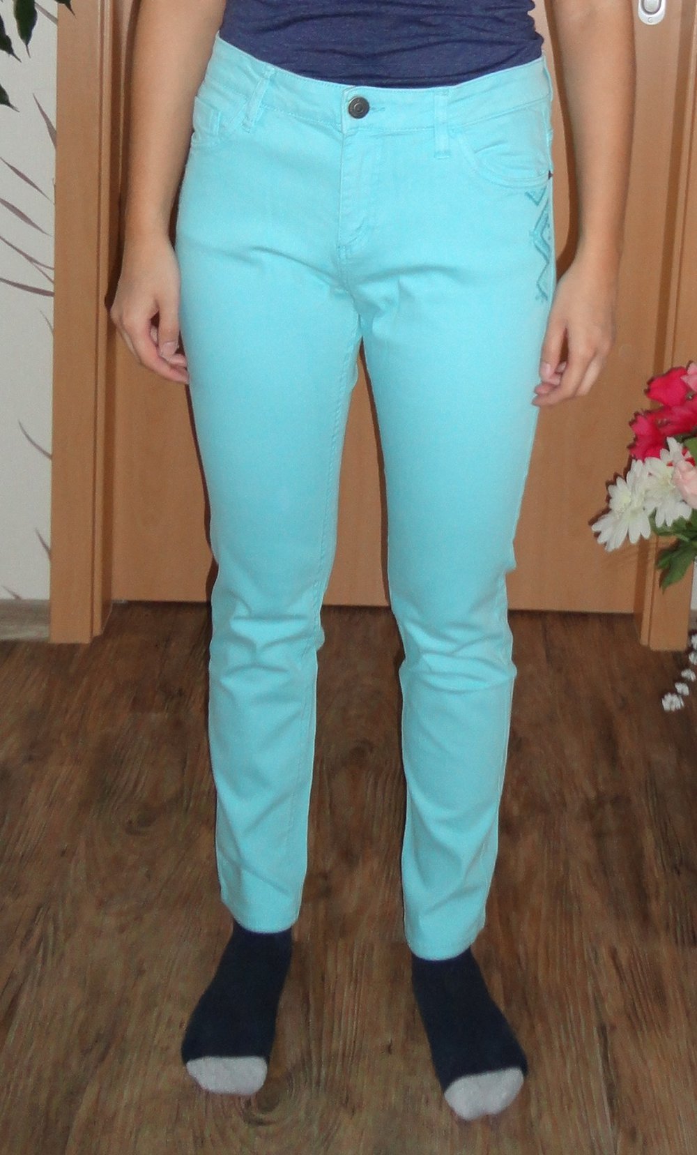 Jeans türkis 7/8 Sommer Hose Basic Denim s.Oliver