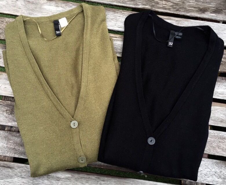 H&M Cardigan STRICKJACKE Khaki Gr. XS / 32