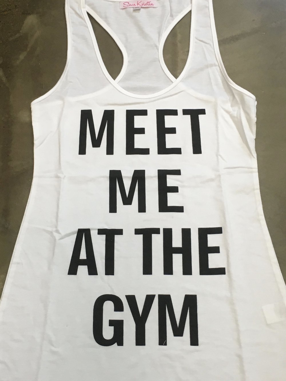 Sara Kristin - Bodybuilding Top - Tanktop Fitness Sport Top T-Shirt blogger weiß schwarz