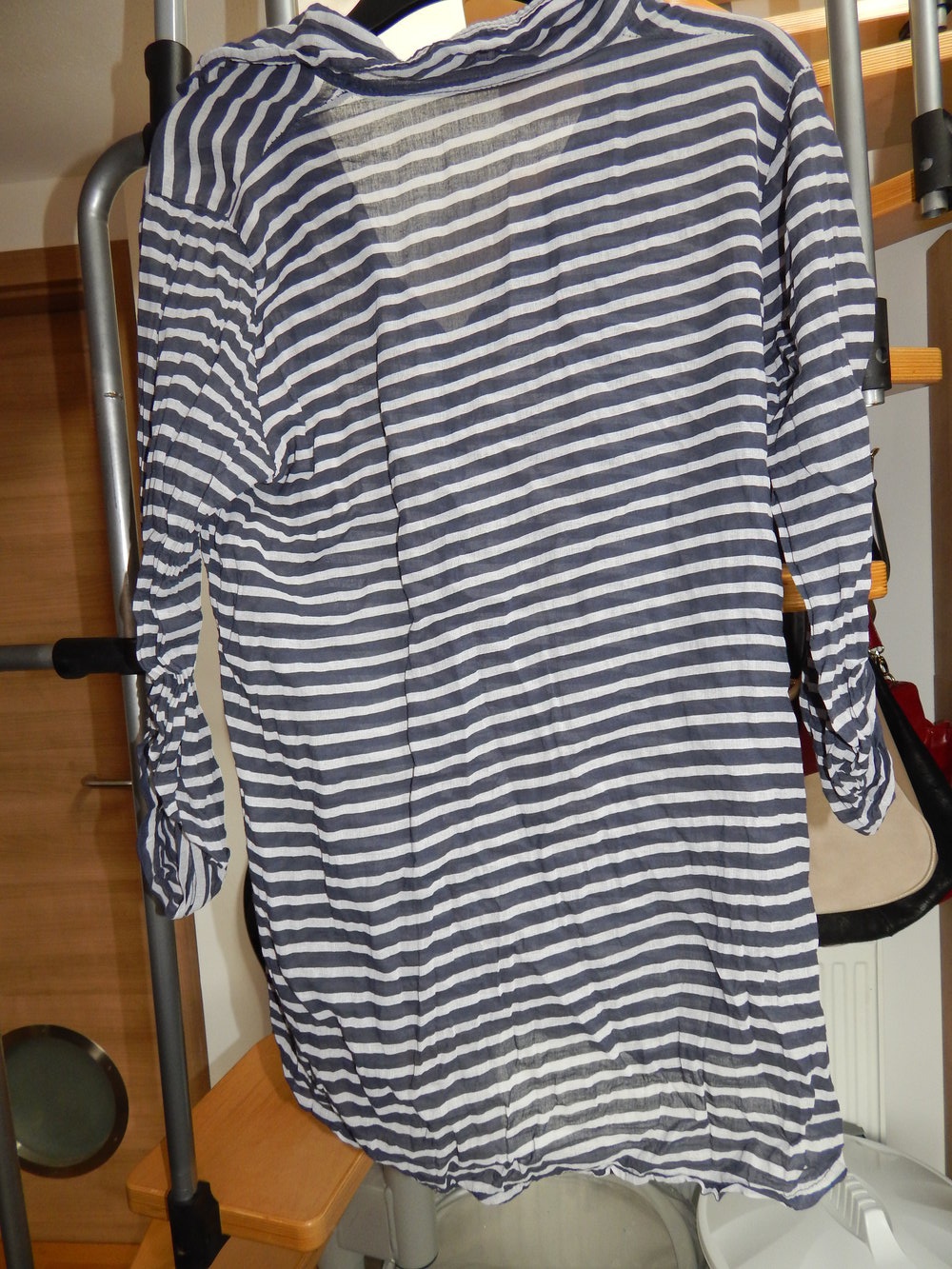 Blau weiß Gestreifte Bluse, transparent, Maritim, Onesize, Unisize