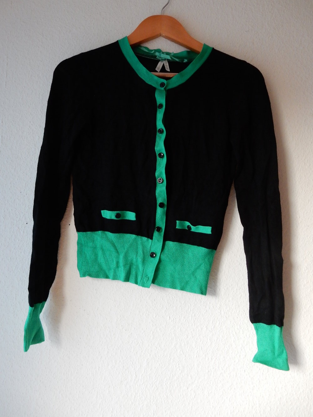 Cardigan schwarz grün