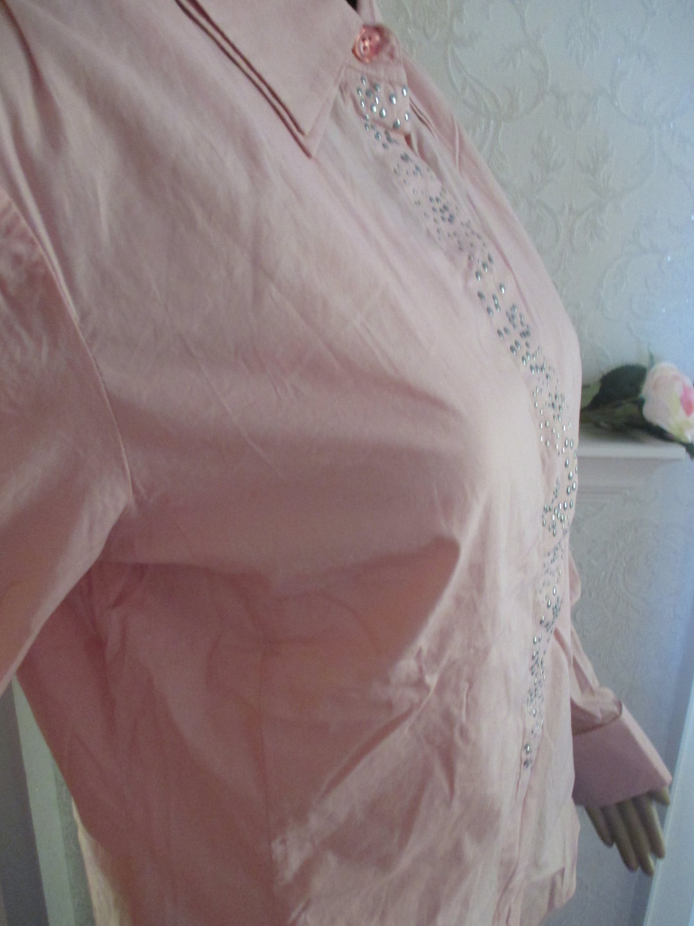 NEU * DESIGNER * Business * Freizeit * Silber Nieten * Hemd- Bluse 