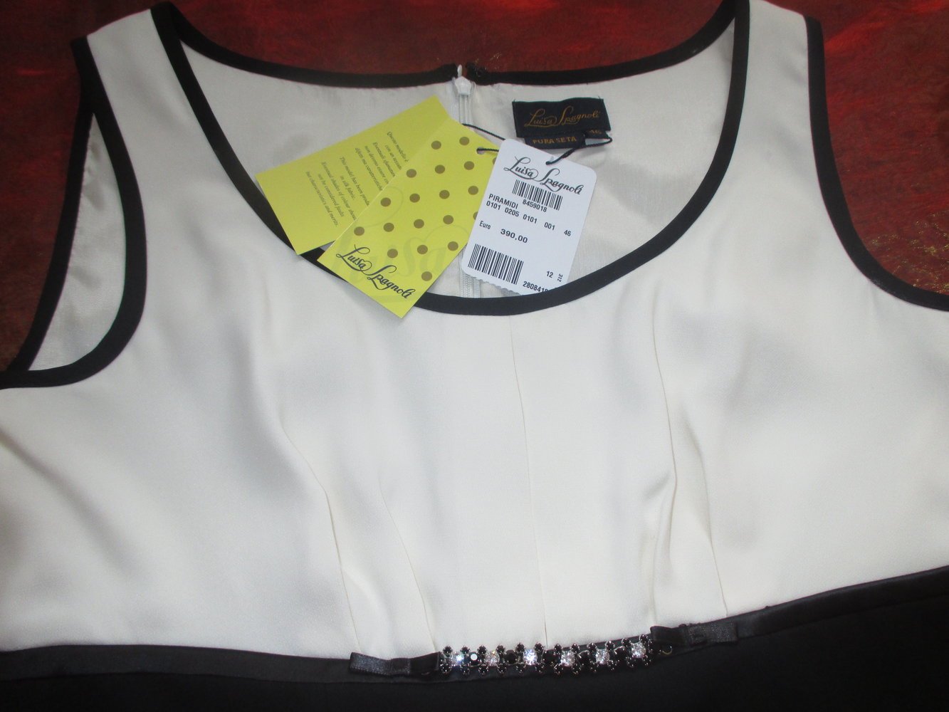 NEU mit ETIKETTEN * Swarovski * Strass * Kristalle * Audrey Heprun- Style * 100% Seiden * Etui- Kleid 