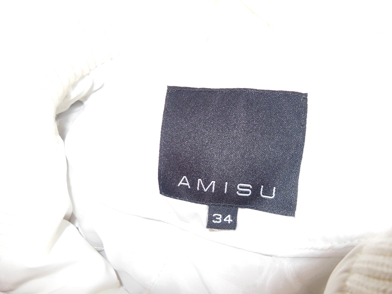 Weiße Weste Fellkapuze abnehmbar Größe 34