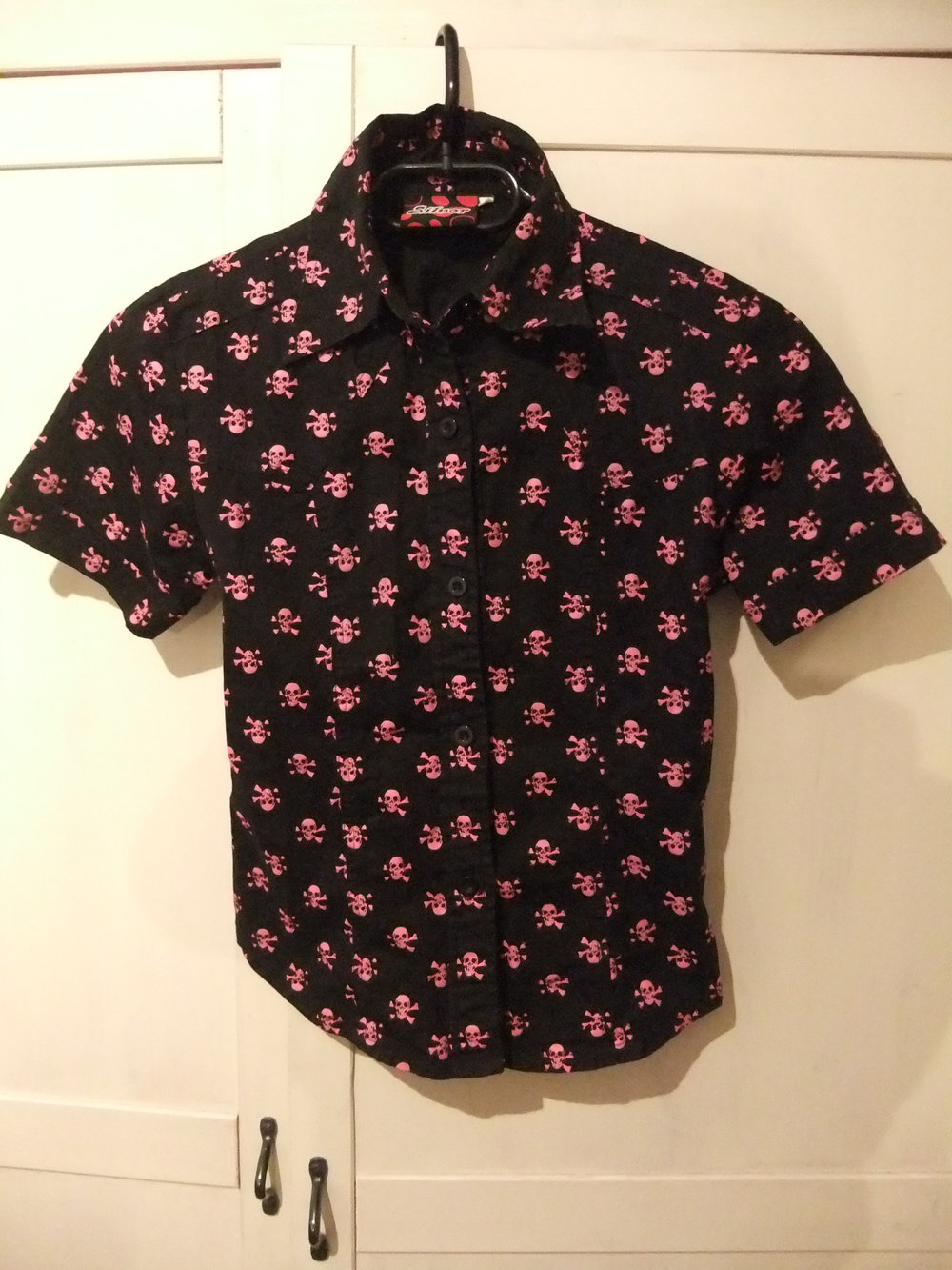 Süße Bluse Gr. S pink schwarz Gothic Punk