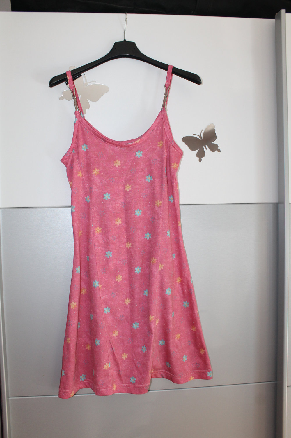 Süßes Strandkleid / Sommerkleid in rosa mit Blümchen