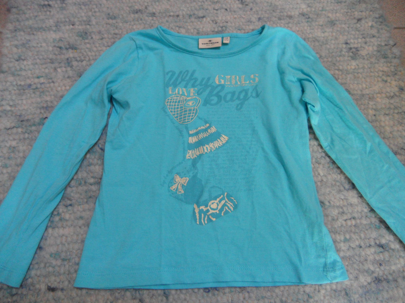 Tom Tailor Langarmshirt Glitzerdruck Taschen