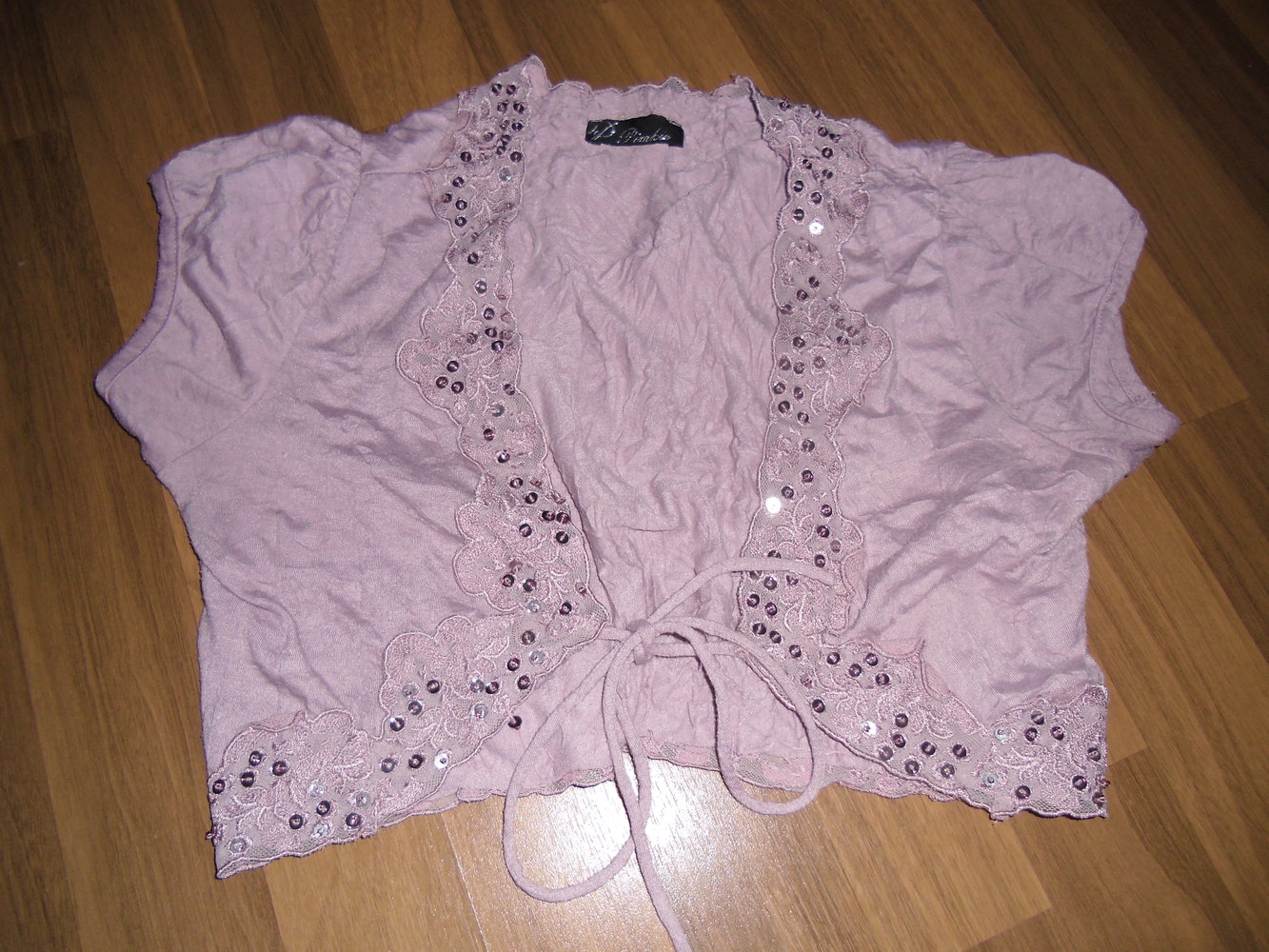 Rosafarbener Pailletten-Bolero von Pimkie