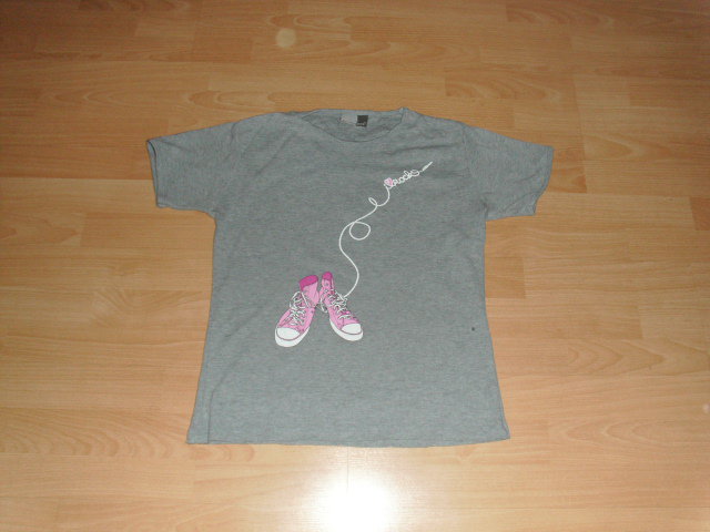T-Shirt von Promodoro, grau mit Motiv, Gr. 176 