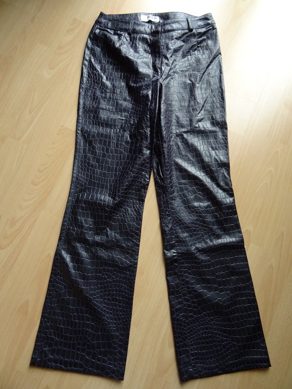 Kunstlederhose Kunstleder Hose lila Gr. 38