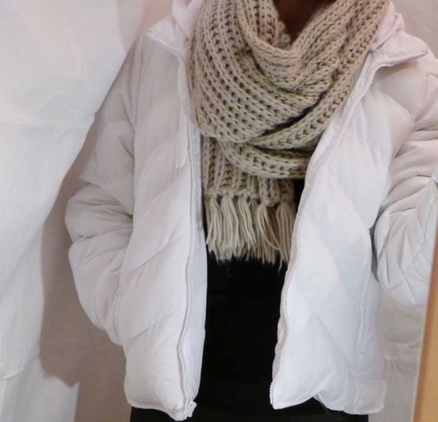 tolle weiße Winterjacke