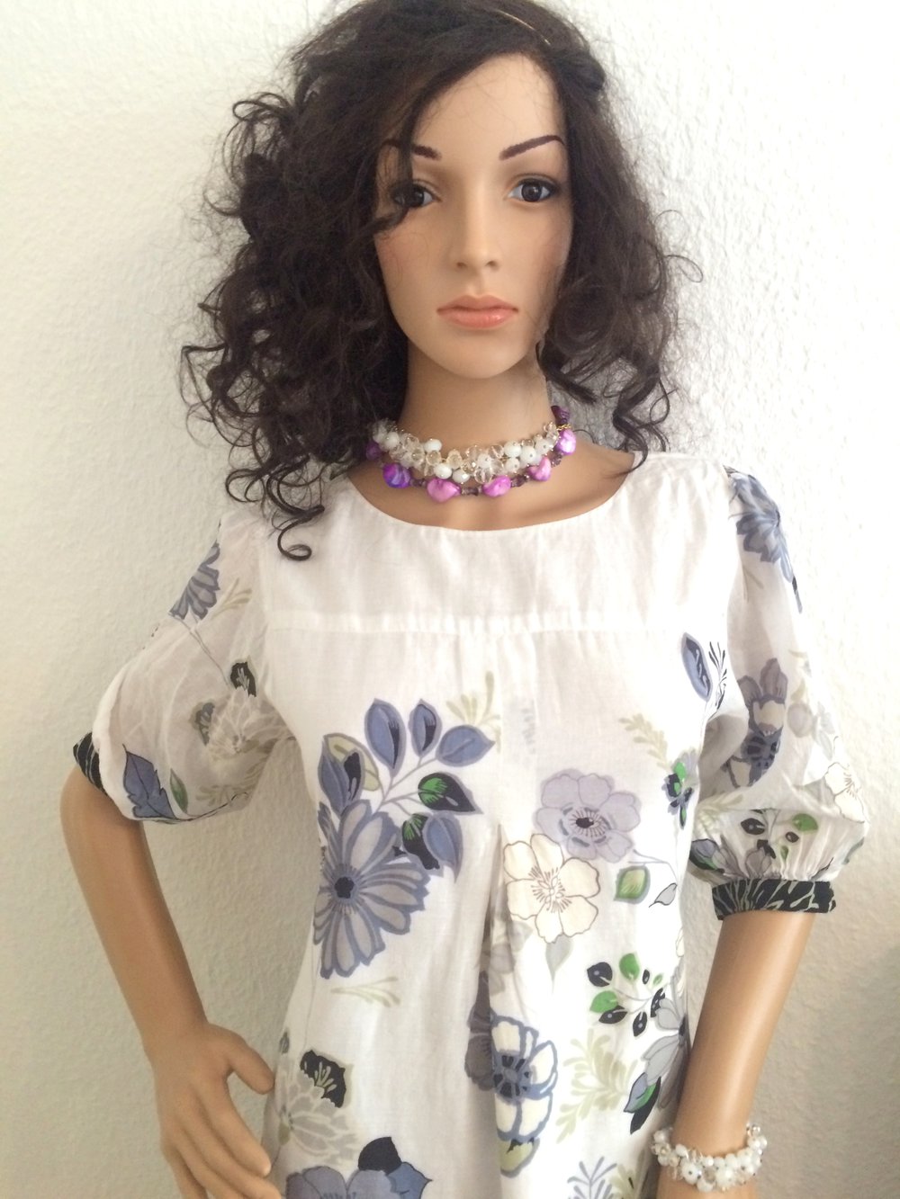 Tunika Kleid Mit Folklore Druck Und Knopfleiste Aktuelle Trends