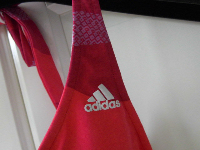 Adidas; Bikini Oberteil, Push Up, Gr. 36, rot - weiß 