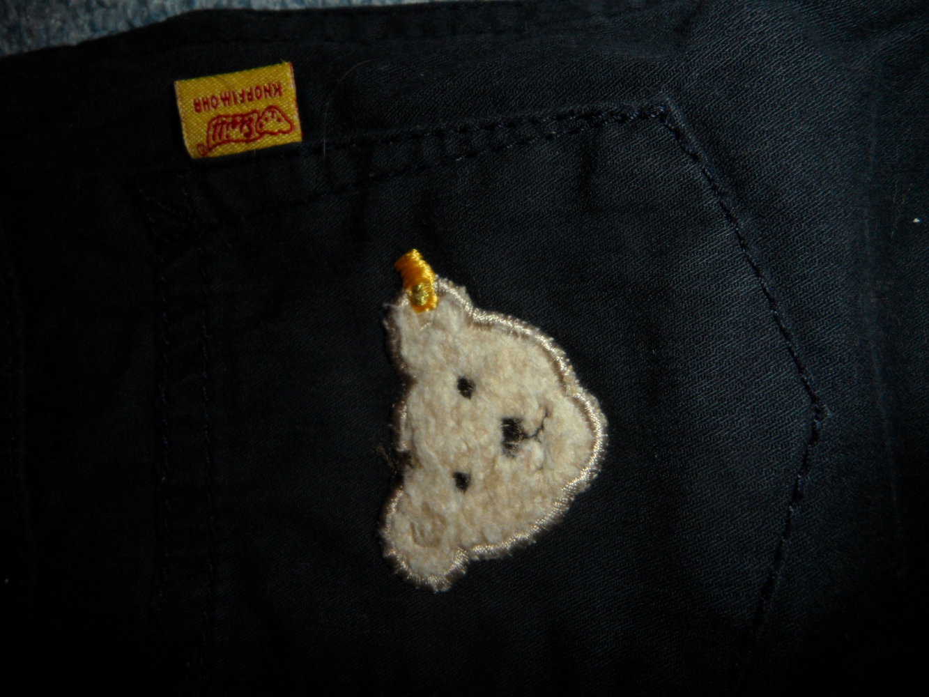 Steiff Sommerhose leichte Hose Gr. 62 Teddy marineblau