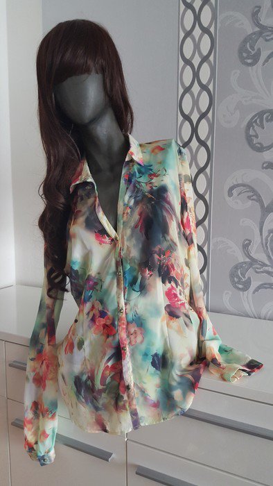 Schöne bunte blumige Bluse 40 38 M L Hippie