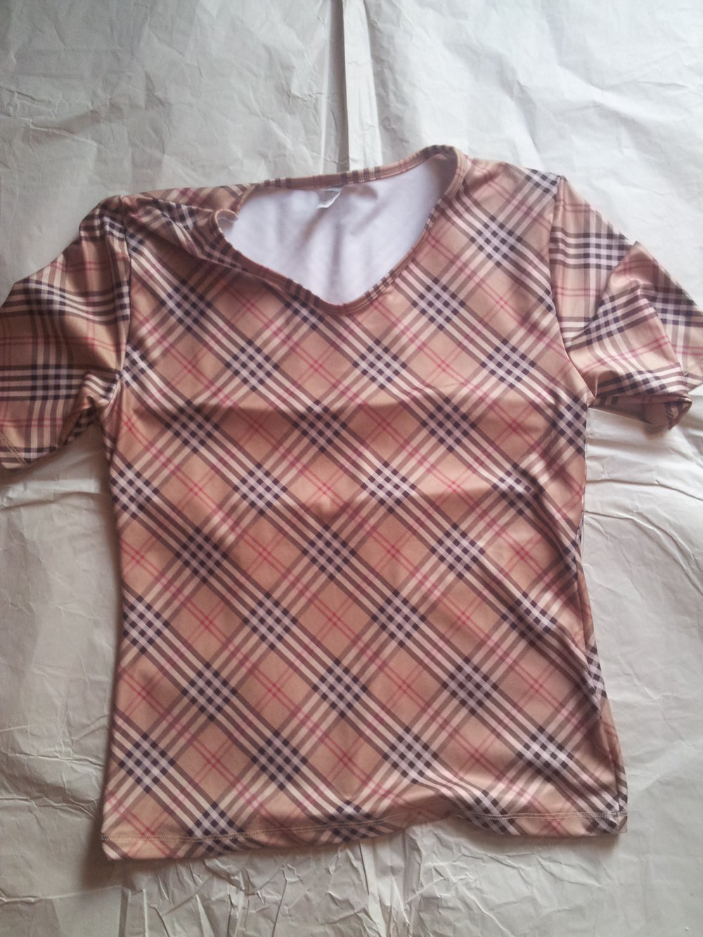 Jean Marie beige karriert Thisrt / Unterhemd, M