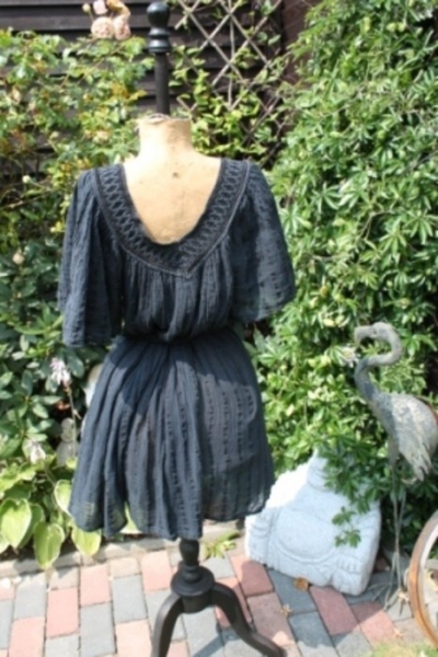 Kleid free size Gr.M/L V-Ausschnitt, Strandkleid schwarz griechisch
