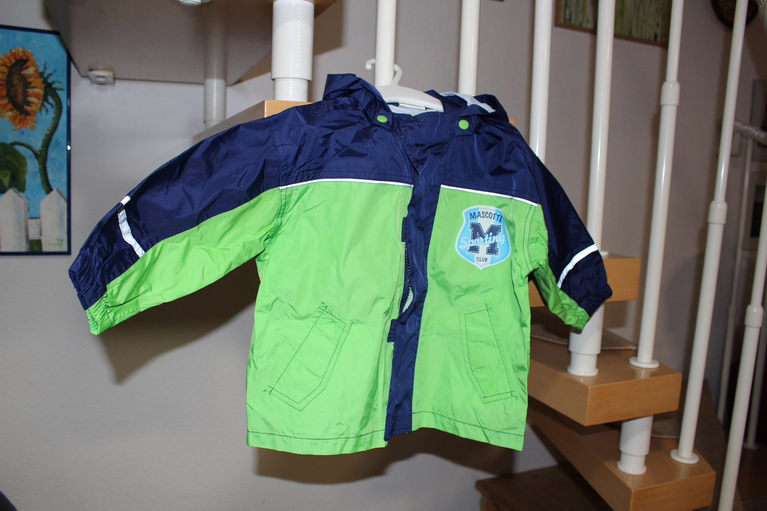 361. Regenjacke von Impidimpi, blau-grün, Gr. 86-92