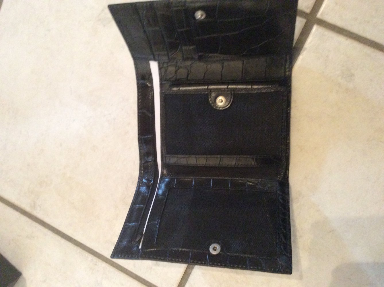 Piquadro Geldbeutel Geldbörse Portemonnaie neu KrokodilLeder Optik Leder schwarz  