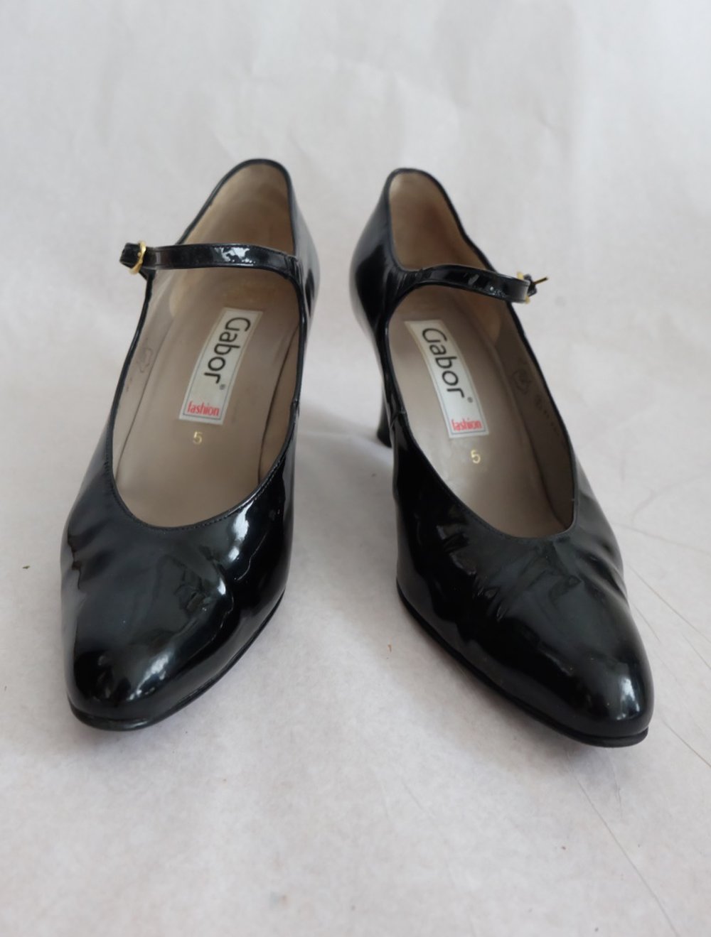 Gabor High-heels Edel Riemchen-Pumps in Schwarz aus hochwertigem Lackleder