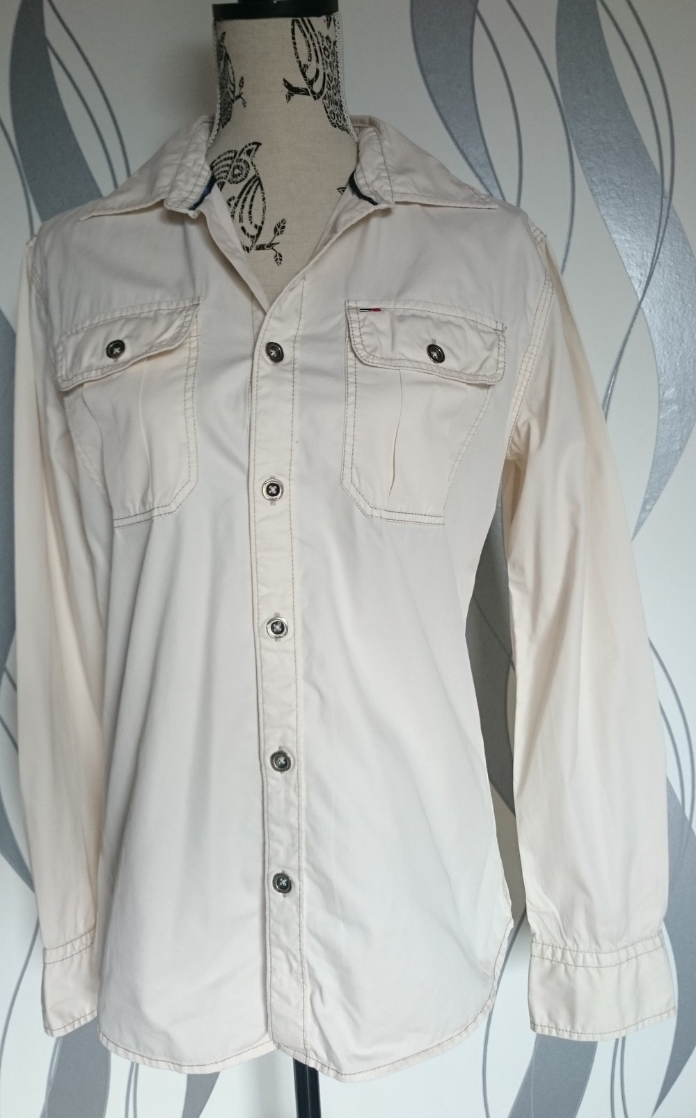 creme farbenes Baumwollhemd von Hilfiger Denim