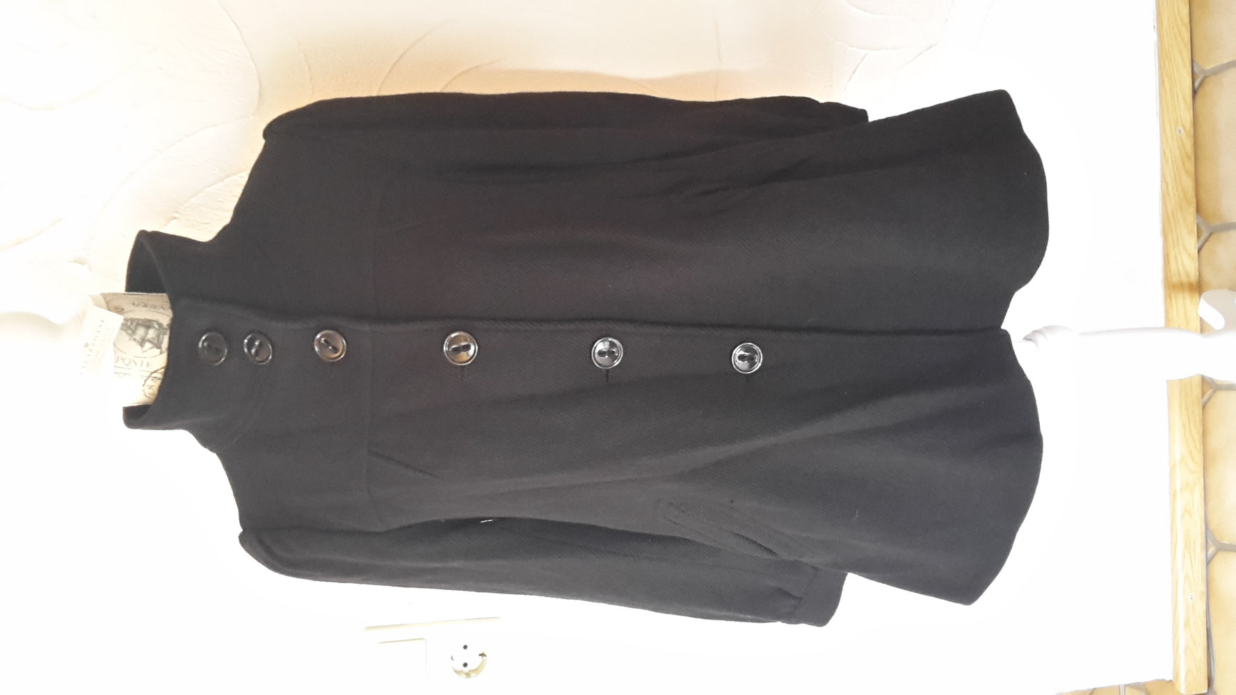 süße Winterjacke, Strukturstoff schwarz 