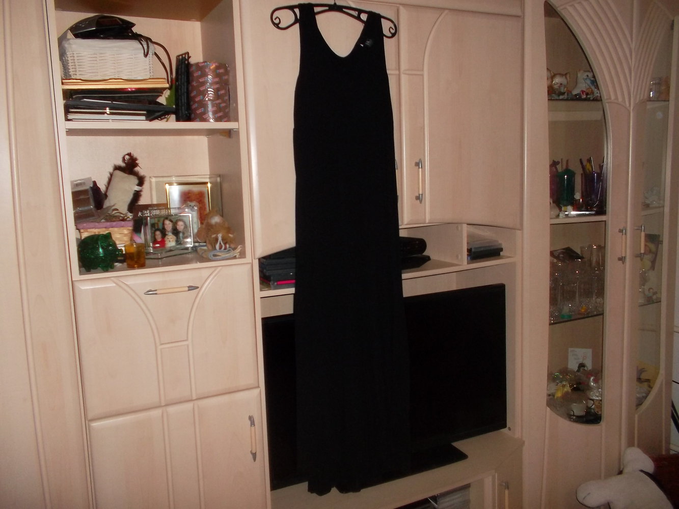 bodenlanges kleid,schwarz,36