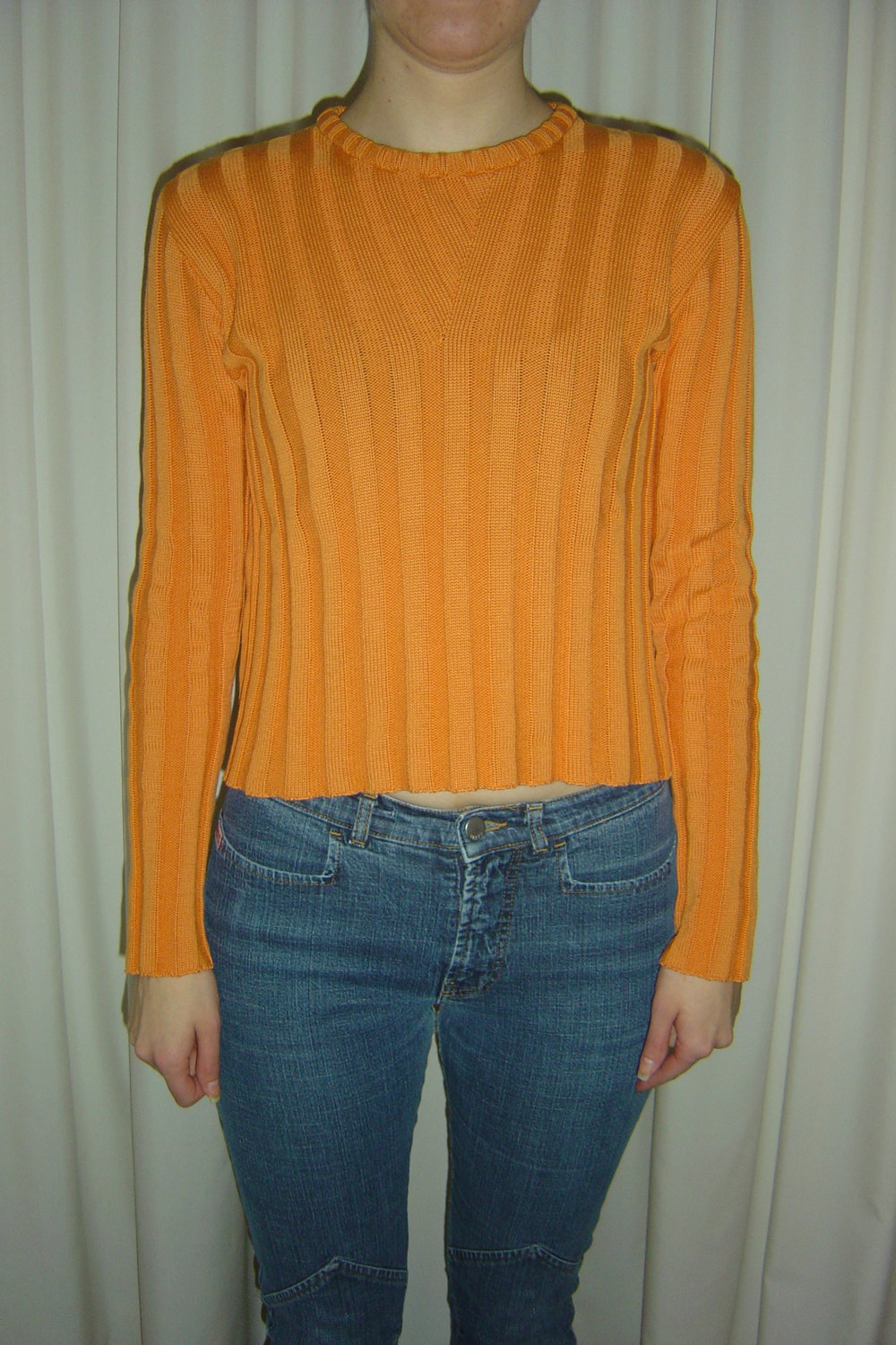 Orangener Strickpulli Gr. XS/S