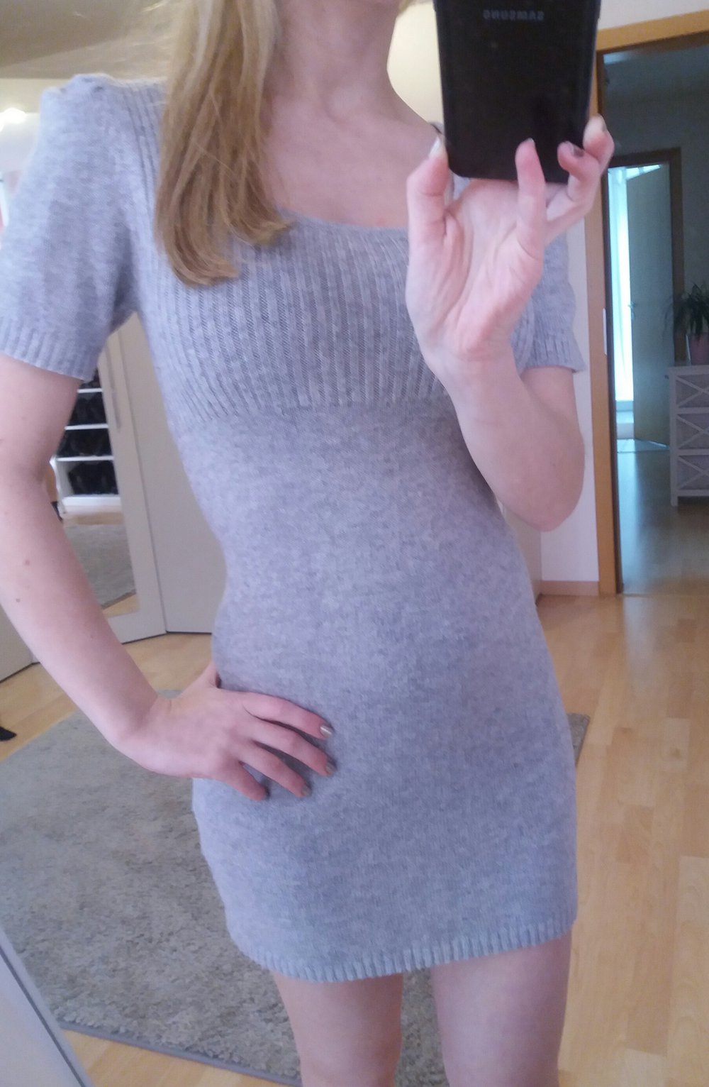 Süßes Pimkie Woll Kleid Strickkleid Grau XS