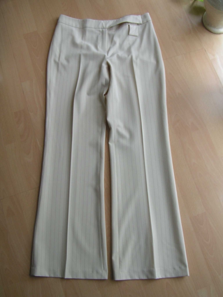 chice Stoffhose Zero Nadelstreifenhose Stretch Hose 40 Beige Neu