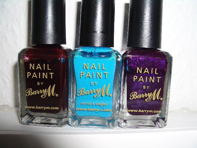3 x Barry M. Nagellack   Lila Blau Weinrot