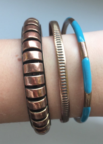 Armreifen-Set blau-bronze