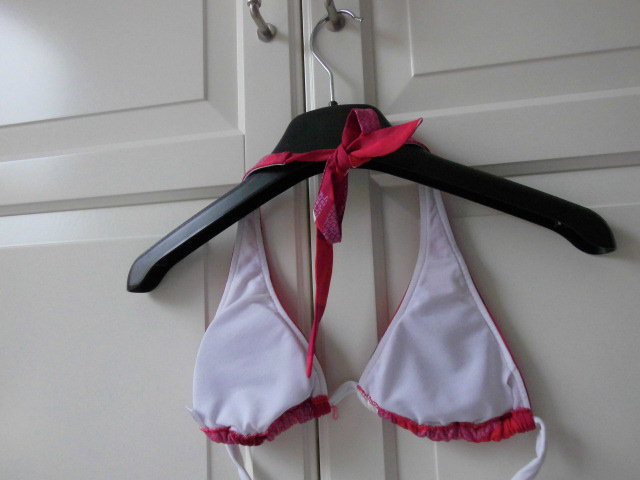 Adidas; Bikini Oberteil, Push Up, Gr. 36, rot - weiß 