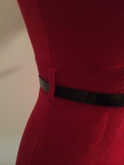 Rotes Baumwollkleid sexy Puffärmel feuerrot