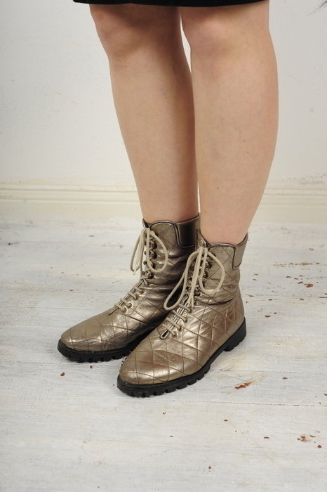 Schuhe Schnürer Vintage Blogger Gold Schnürschuhe Hipster Blogger Boho