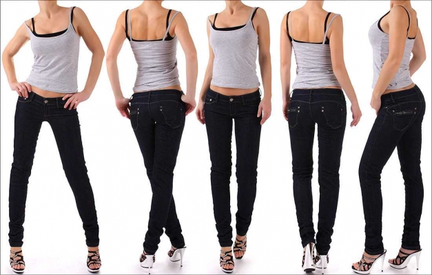 Röhrenjeans schwarz Gr. 36/38