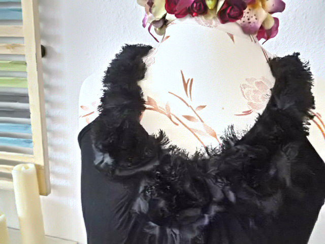 Rosenblüten Shirt 40/42 schwarz