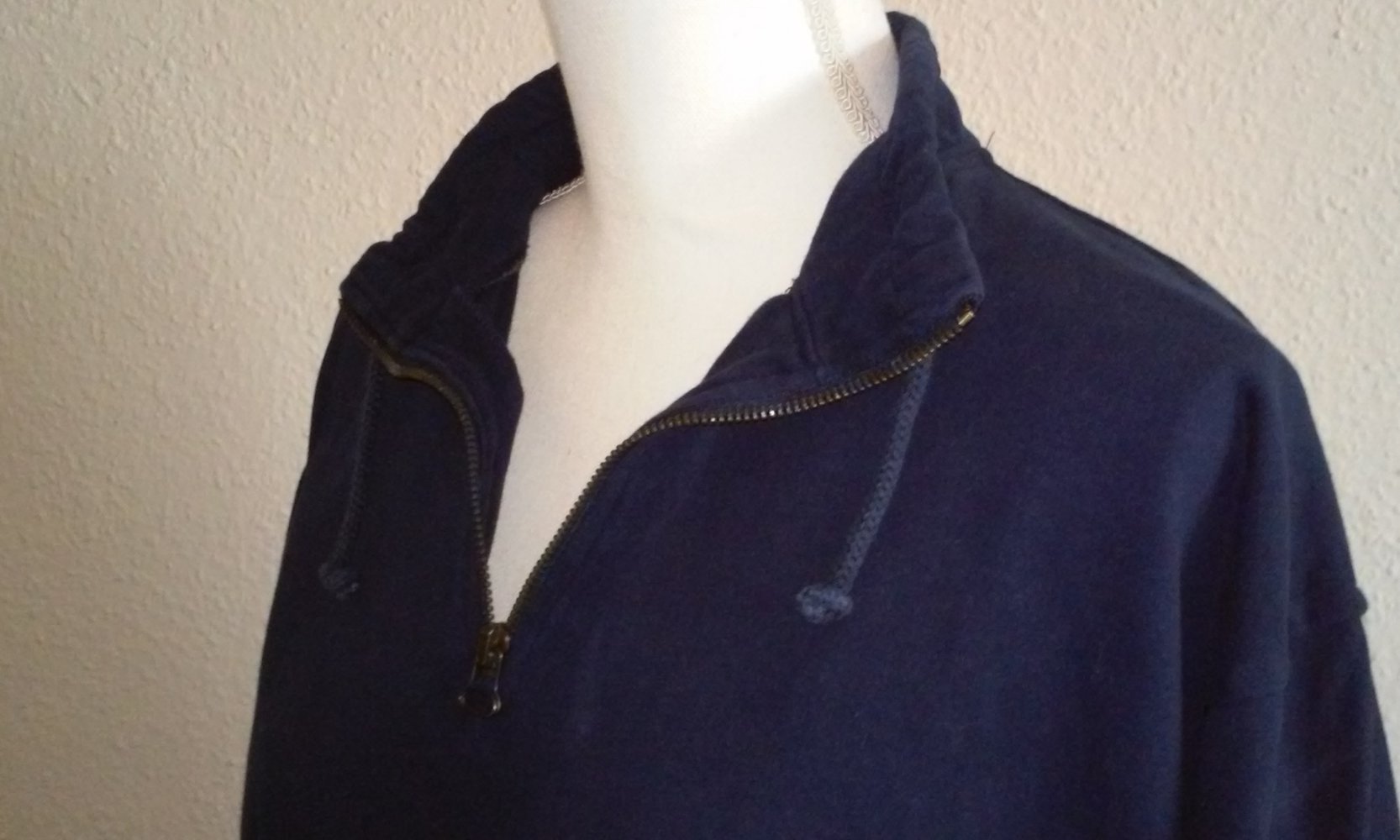 Sweatshirt Langarm Shirt Rundhals/kl.Stehkragen/Reißverschluß Pulli velourartig Freizeit Sport Basic Oberteil