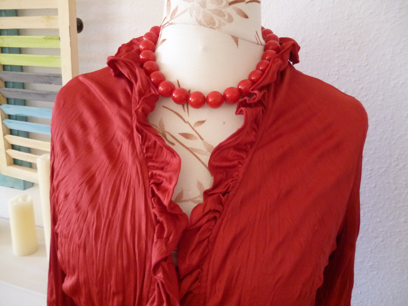 Rote Crash Bluse Romance 40/42