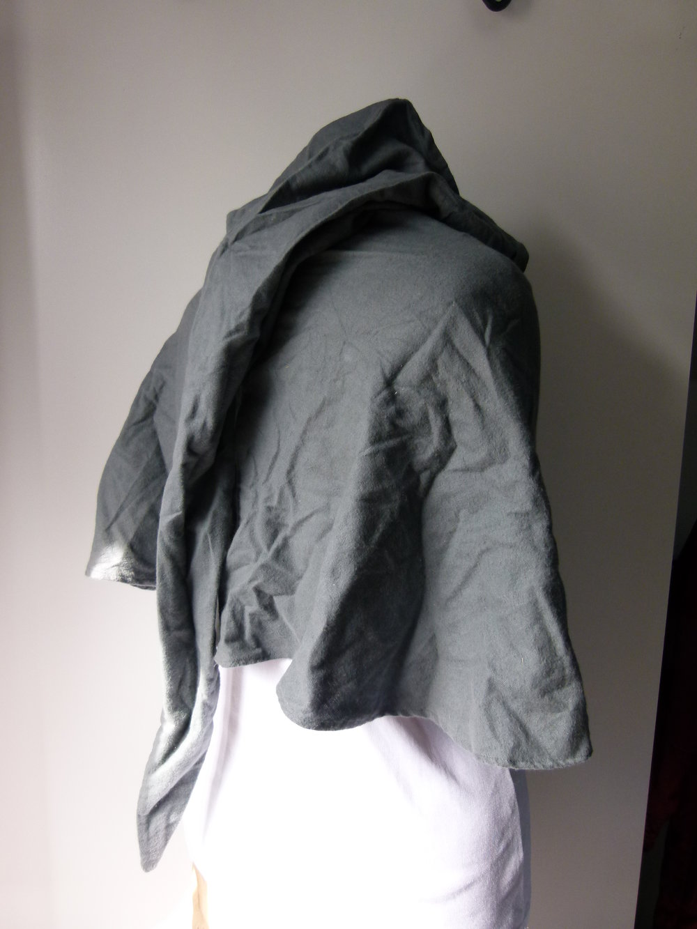 Mittelalter Gugel Zipfel Kapuze, grau, Larp Fantasy Cosplay Goa Festival 