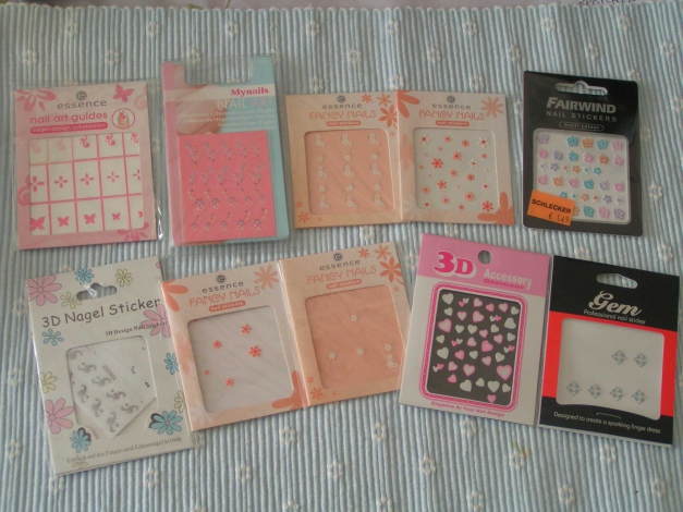 10x Nagelsticker 3D Nagelsticker Nagel Schablonen